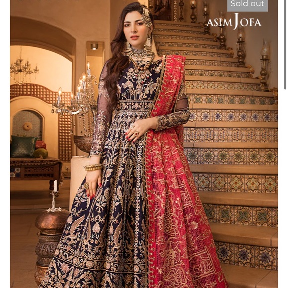 Asim jofa new Maria b Hussain rehar faiza saqlain Pakistani formal wedding Eid - Picture 1 of 4